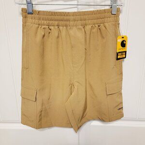 Carhartt Boys Size Medium 10/12 Rugged Flex Ripstop Cargo Work Shorts Beige NWT